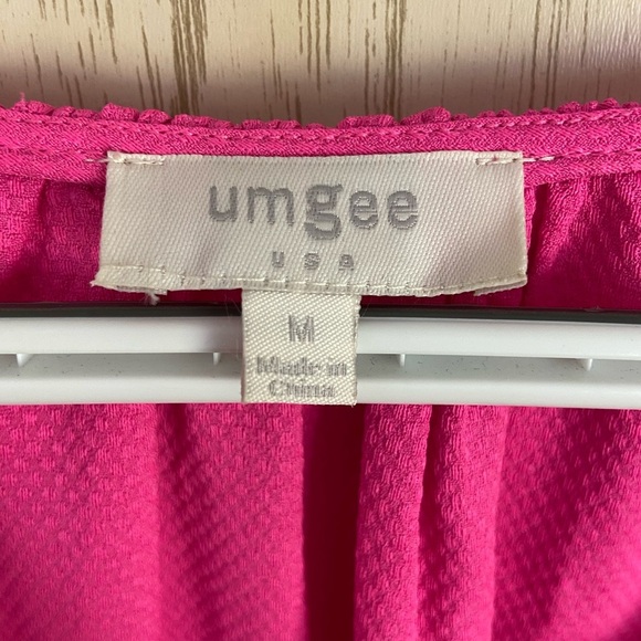 UMGEE Hot Pink Lace Trim Tunic or Mini Dress Sz Medium - Picture 3 of 8